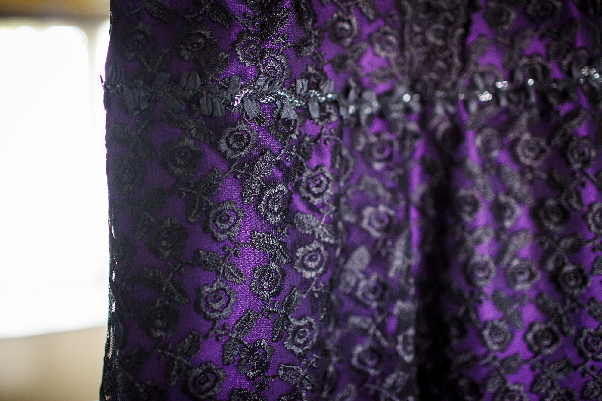 Bespoke purple wedding dress